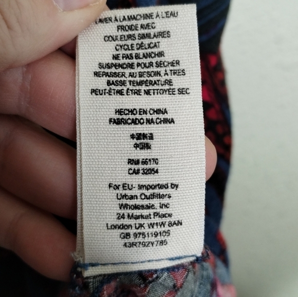 Free People Trapeze Mini Dress Red Blue size Small - Picture 6 of 7